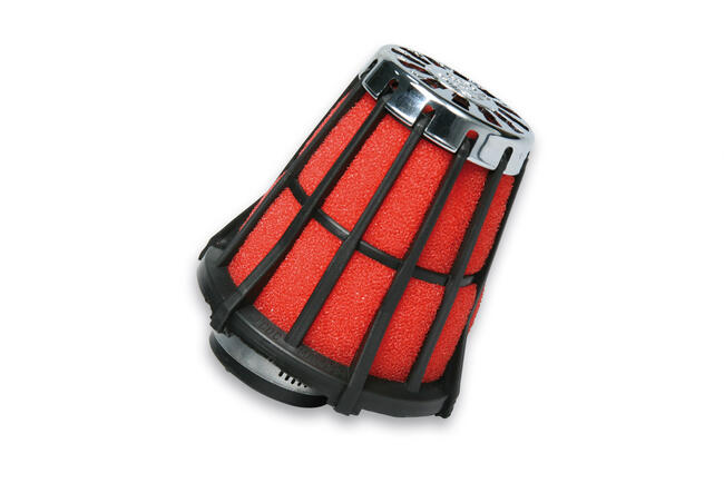 042419.50 Filtro Aria Red Filter E5 Con ø 35 Per Carburatori Phva 12 - Mikuni Vm 19÷22 Con Gabbia Nera Malossi